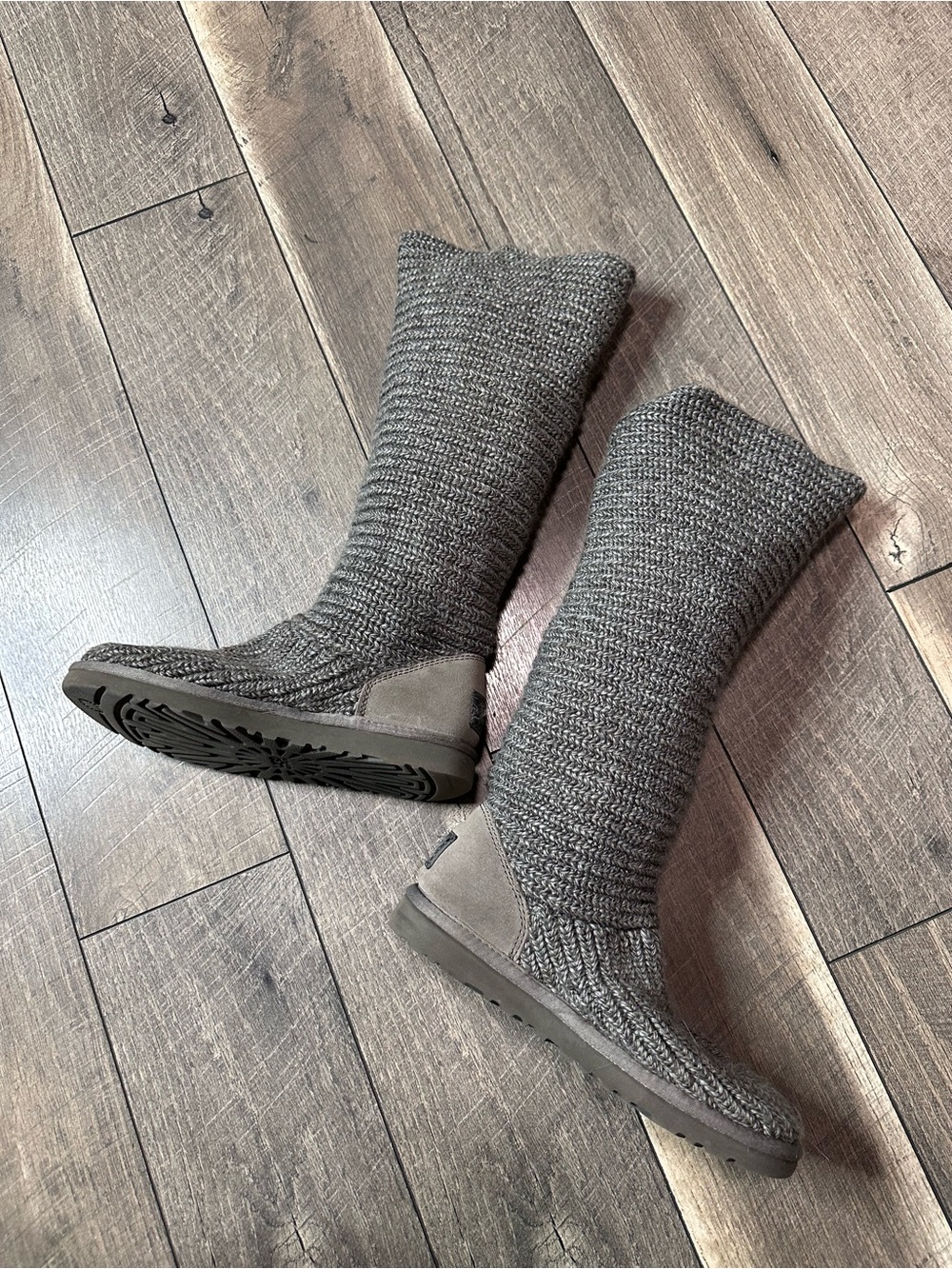 UGG Australia Grey Sweater Button Down Boots - Picture 5 of 8
